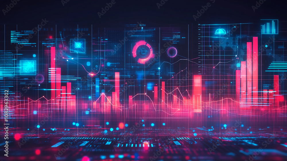Aufkleber a futuristic digital representation of data analysis