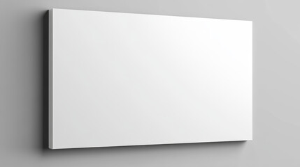 "Vector stock illustration of a white blank poster template, ideal for presentation, wallpaper posters, or photo canvas advertising. Clean mockup with a hanging banner design."






