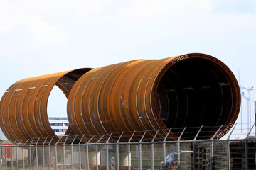 Steel foundations of a windturbine, The Netherlands