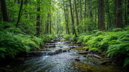 Forest Stream in Summer