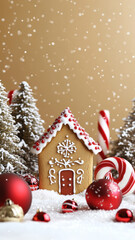 Enchanting Winter Village with Gingerbread and Decorations