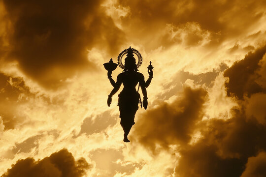 transcendent Dhanvantari ascending through cosmic waters, healing vessel illuminated