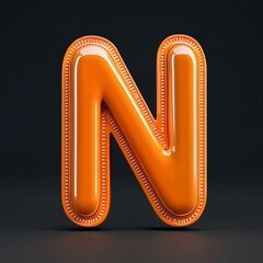 Obraz premium 3D bold 'N' text in a modern, rounded font style,