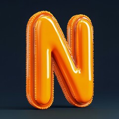Obraz premium 3D bold 'N' text in a modern, rounded font style,