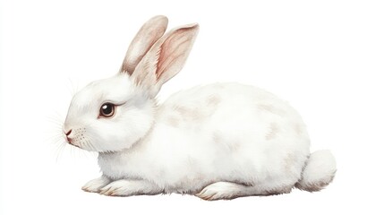 Obraz premium watercolour paintings of white cute rabbit isolated on white background