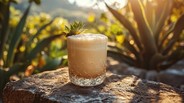 Mexican pulque cocktail
