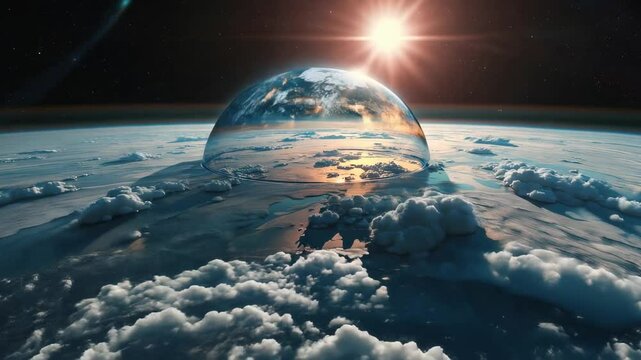 Dome-Enclosed Flat Earth Viewed from Space: Exploring Alternative Cosmology Concepts