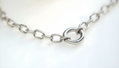 a silver chain with a polished finish, isolated on white background, showcasing its elegant curves and shine create with ai