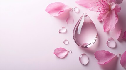 Fototapeta premium transparent gel serum water drop on white background with writing space