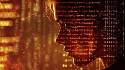 A human profile blends with DNA sequences, illustrating the fusion of genetic research and technology in today's scientific landscape. Generative AI