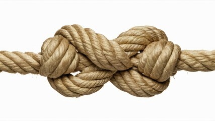 Fototapeta premium The Strength of a Knot: A close-up photograph of a tightly woven rope knot, symbolizing resilience, connection, and the ability to overcome challenges.