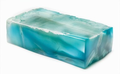 Aqua Resin Block: Abstract Art Sculpture 