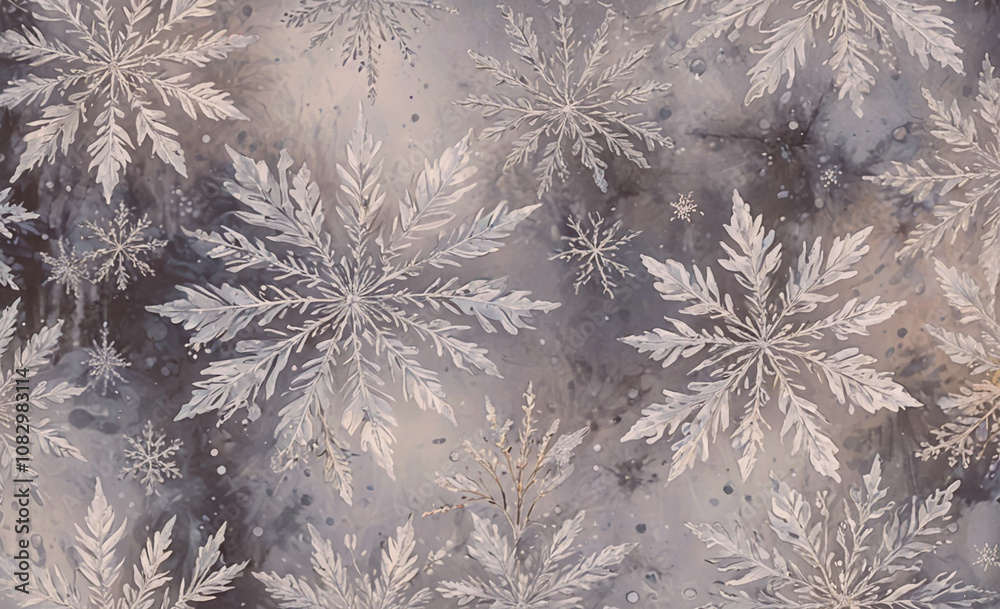 Aufkleber Snowflake pattern is shown on a gray background