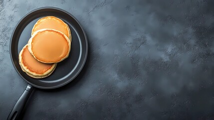 Golden pancake background with visible syrup spots for added warmth and detail, great for bakery posters, websites, and breakfast specials