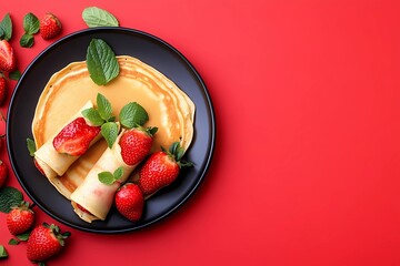 Rustic pancake background with uneven edges, lending an artisanal touch suitable for vintage-inspired menus, recipe blogs, and food photography