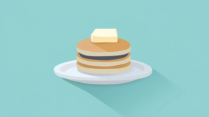 Pattern of pancakes spread out as a flat lay background, emphasizing round, golden tones, ideal for culinary visuals and food styling