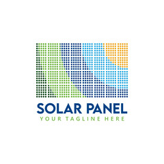 Solar panel logo. renewable energy logo. natural resources logo