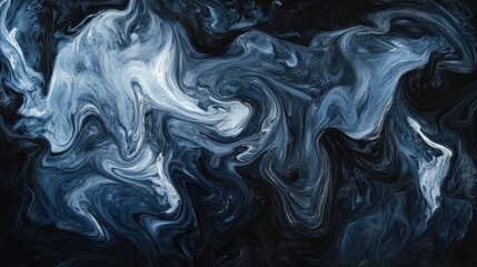 Obraz premium Abstract dark blue and white swirling paint texture background perfect for artistic designs, wallpapers, and creative projects with fluid movement and elegance