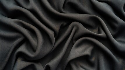 Obraz premium Luxurious Black Fabric Background with Elegant Drapes Creating Rich Textures and Depth Perfect for Fashion, Interior Design, or Artistic Projects