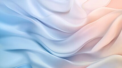 Fototapeta premium Soft Textured Gradient Fabric Flowing in Gentle Waves with Light Blue and Peach Hues Creating a Serene and Tranquil Background for Various Design Applications