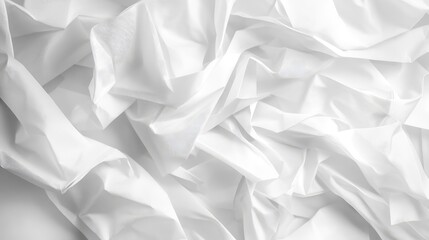 Obraz premium Elegant White Fabric With Creases and Pleats Offering a Soft Texture in a Studio Environment Suitable for Backgrounds and Textiles Photography