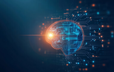 Fototapeta premium Future technology and artificial intelligence chip business background 