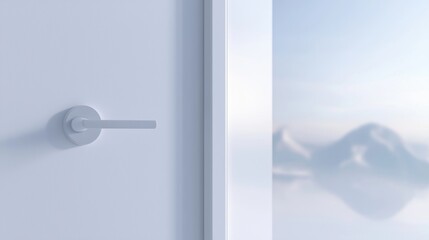 Naklejka premium A door is open with a silver handle