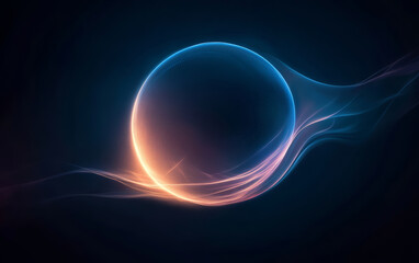 Obraz premium The background of future technology made up of particle elements and rays 