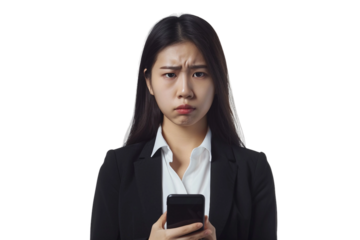 Young Asian Businesswoman Angry and Frowning