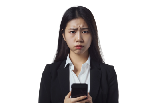 Young Asian Businesswoman Angry and Frowning