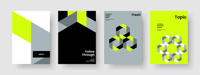 Fototapeta premium Isolated Brochure Layout. Geometric Report Design. Abstract Business Presentation Template. Banner. Poster. Background. Book Cover. Flyer. Portfolio. Handbill. Pamphlet. Catalog. Journal