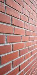 Close up shot of a fine red brick wall with a smooth texture, perfect for architectural designs and backgrounds, background, wall, plan
