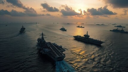 Tension Rises as USA and China Face off in the South China Sea During a Significant Naval Standoff at Sunset