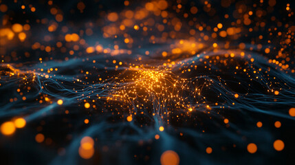 Abstract Network  Glowing Nodes  Connectivity  Data  Digital  Technology  Innovation  Futu