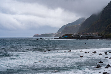 Porto Moniz Madeira Portugal Grey Low cloud day
