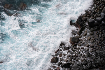 Porto Moniz Madeira Portugal Grey Low cloud day