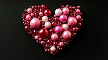Obraz premium Heart-shaped composition of red and pink balloons