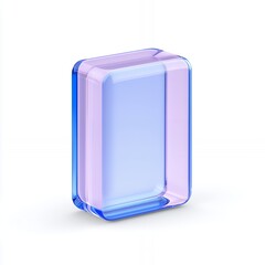 A transparent blue and purple glass rectangle with rounded edges.