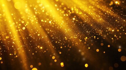 A bright yellow light on a dark background, perfect for use in designs where attention is needed