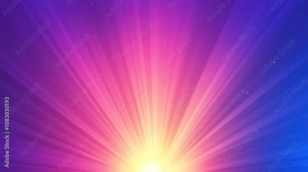 Poster abstract background with a bright light in the center, radiating outwards. the background is a gradi