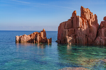 A rocky seaside with a beautiful water color