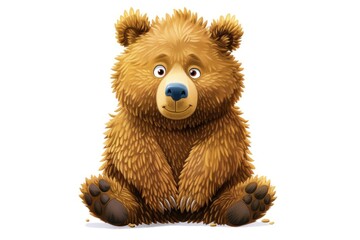 A brown bear standing upright on its hind legs in a natural setting