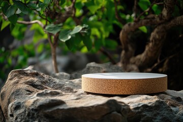 A round object sits atop a pile of rocks, perfect for use in images about nature, landscapes, or abstract concepts