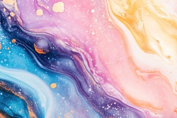 Fototapeta premium A close-up of a vibrant and abstract artwork featuring flowing colors