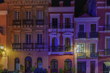 Obraz premium Beautiful small, colorful, terraced houses