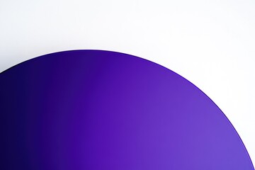 A unique purple circular object sits on a clean white wall, perfect for illustration or design projects