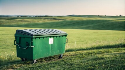 Obraz premium garbage bin in the field