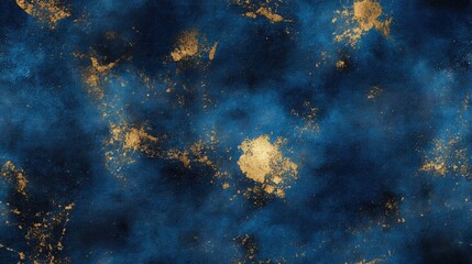 Seamless denim tie dye pattern featuring gold repeating stripes designed for modern textile printing and abstract art projects