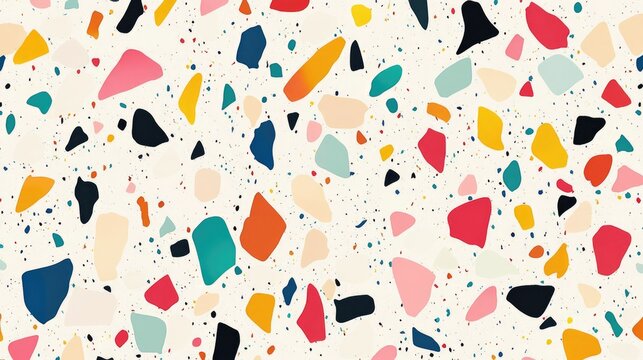 Seamless Terrazzo pattern with vibrant color flecks ideal for magazine covers and wedding invitations packaging and branding design