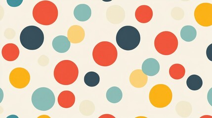 Seamless polka dot pattern design featuring round dots ideal for backgrounds and textile applications